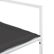 Градински комплект от 17 части, с възглавници, бял, текстилен