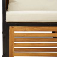 Градински комплект диван с възглавници, 5 части, акация масив