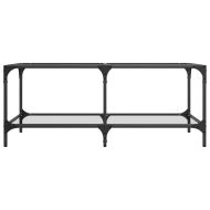 Маса за кафе с прозрачен стъклен плот 98,5x50x40 см стомана