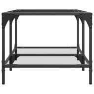 Маса за кафе с прозрачен стъклен плот 98,5x50x40 см стомана