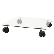 Стойки за саксии с колела 4 бр 35x35 см закалено стъкло квадрат