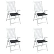 Възглавници за столове 4 бр черни 40x40x4 см Оксфорд плат