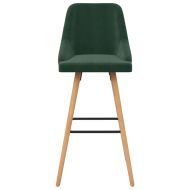 Бар табуретки, 2 бр, тъмнозелени, кадифе