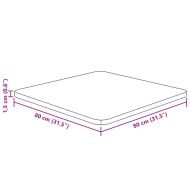 Квадратен плот за маса, 80x80x1,5 см, необработен дъб масив
