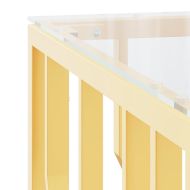 Маса за кафе златиста 80x80x40 cм неръждаема стомана и стъкло