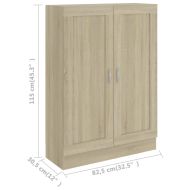 Шкаф за книги, дъб сонома, 82,5x30,5x115 см, инженерно дърво