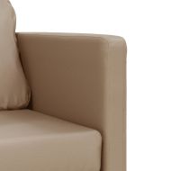 Подов разтегателен диван 2-в-1 капучино 112x174x55 см еко кожа