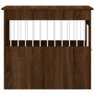 Клетка за куче мебел, кафяв дъб, 64,5x80x71 см, инженерно дърво