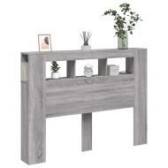 LED горна табла, сив сонома, 140x18,5x103,5 см, инженерно дърво