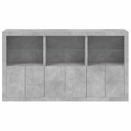 Сайдборд с LED светлини, бетонно сив, 181,5x37x100 см