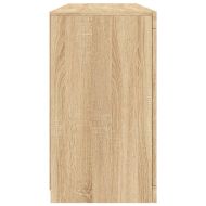 Сайдборд с LED светлини, сонома дъб, 142,5x37x67 см