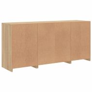 Сайдборд с LED светлини, сонома дъб, 142,5x37x67 см
