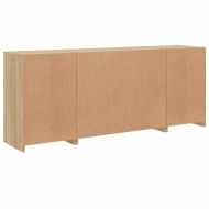 Сайдборд с LED светлини, сонома дъб, 163x37x67 см