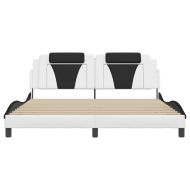 Рамка за легло Viana без матрак, бяла, черна, 180x200см, изкуствена кожа
