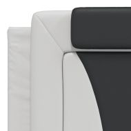 Рамка за легло Viana без матрак, бяла, черна, 180x200см, изкуствена кожа