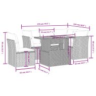 Градински комплект диван с възглавници 5 части бежов полиратан