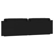 Мека табла за легло Viana, черна и бяла, 180 см, изкуствена кожа