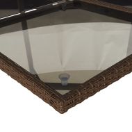 Градински комплект с възглавници 5 части кафяв полиратан