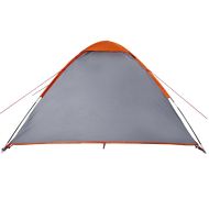 Куполна къмпинг палатка, 2-местна, сиво-оранжева, водоустойчива