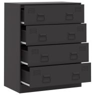 Бюфет, черен, 67x39x83 см, стомана