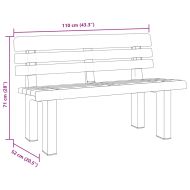 Градинска пейка, зелена, 110x52x71 см, полипропилен