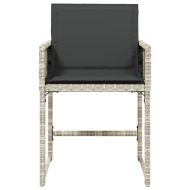 Градински столове с възглавници, 4 бр, светлосиви, полиратан