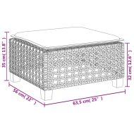 Градински комплект с възглавници, 5 части, сив полиратан