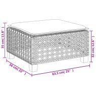 Градински комплект диван с възглавници 8 части сив полиратан