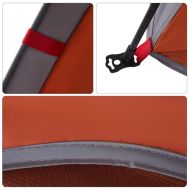 Къмпинг палатка кабинна 7 души сиво-оранжев бързо освобождаване