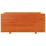 Градинска кашпа, восъчнокафяв, 110x60x49,5см борово дърво масив