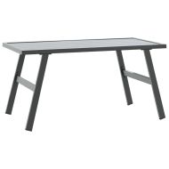 Градинска кафе маса черна 90x45x35 см прахово боядисана стомана