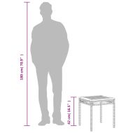 Градинска маса, бежов микс, 38x38x42 см, полиратан и акация