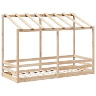 Детско легло с покрив, 90x190 см, борово дърво масив