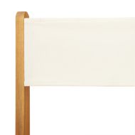 Сгъваеми градински столове, 4 бр, кремави, плат и дърво масив