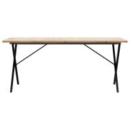 Трапезна маса X-образна рамка 180x90x75,5 см бор масив и стомана