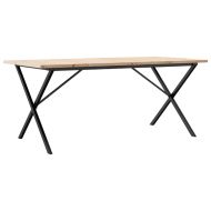 Трапезна маса X-образна рамка 180x90x75,5 см бор масив и стомана
