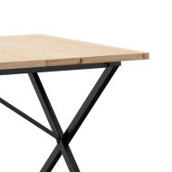 Трапезна маса X-образна рамка 180x90x75,5 см бор масив и стомана