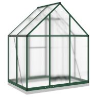 Оранжерия с основа рамка зелен 169x114x202 см алуминий