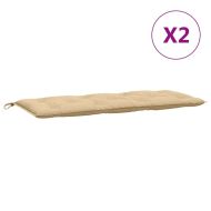 Възглавници за градински пейки 2 бр бежови 120x50x7 см плат
