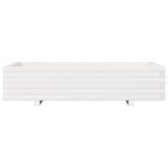 Градински сандък, бял, 110x60x26,5 см, масивна борова дървесина