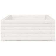 Градински сандък, бял, 110x60x26,5 см, масивна борова дървесина