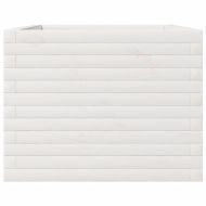 Градински сандък, бял, 110x60x46 см, борово дърво масив