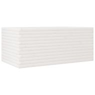 Градински сандък, бял, 110x60x46 см, борово дърво масив