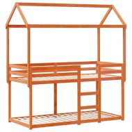 Двуетажно легло с покрив, восъчнокафяво, 75x190 см, бор масив