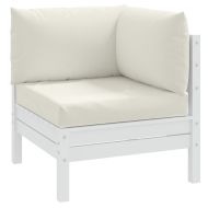 Палетни възглавници, 3 бр, меланж кремави, плат