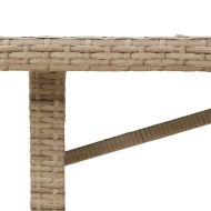Градинска маса със стъклен плот бежова 190x80x75 см полиратан