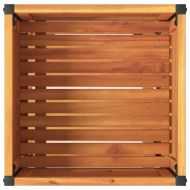 Градинска кашпа с рафт 45x45x80 см масивна акация и стомана