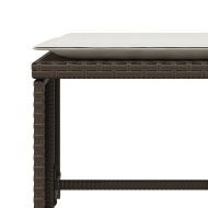 Градински стол с табуретка за крака кафяв полиратан