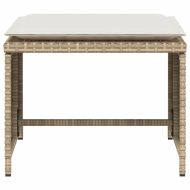 Градински стол с табуретка за крака бежов полиратан