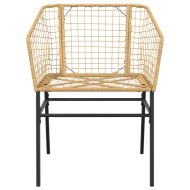 Градински столове, 2 бр, кафяв, полиратан